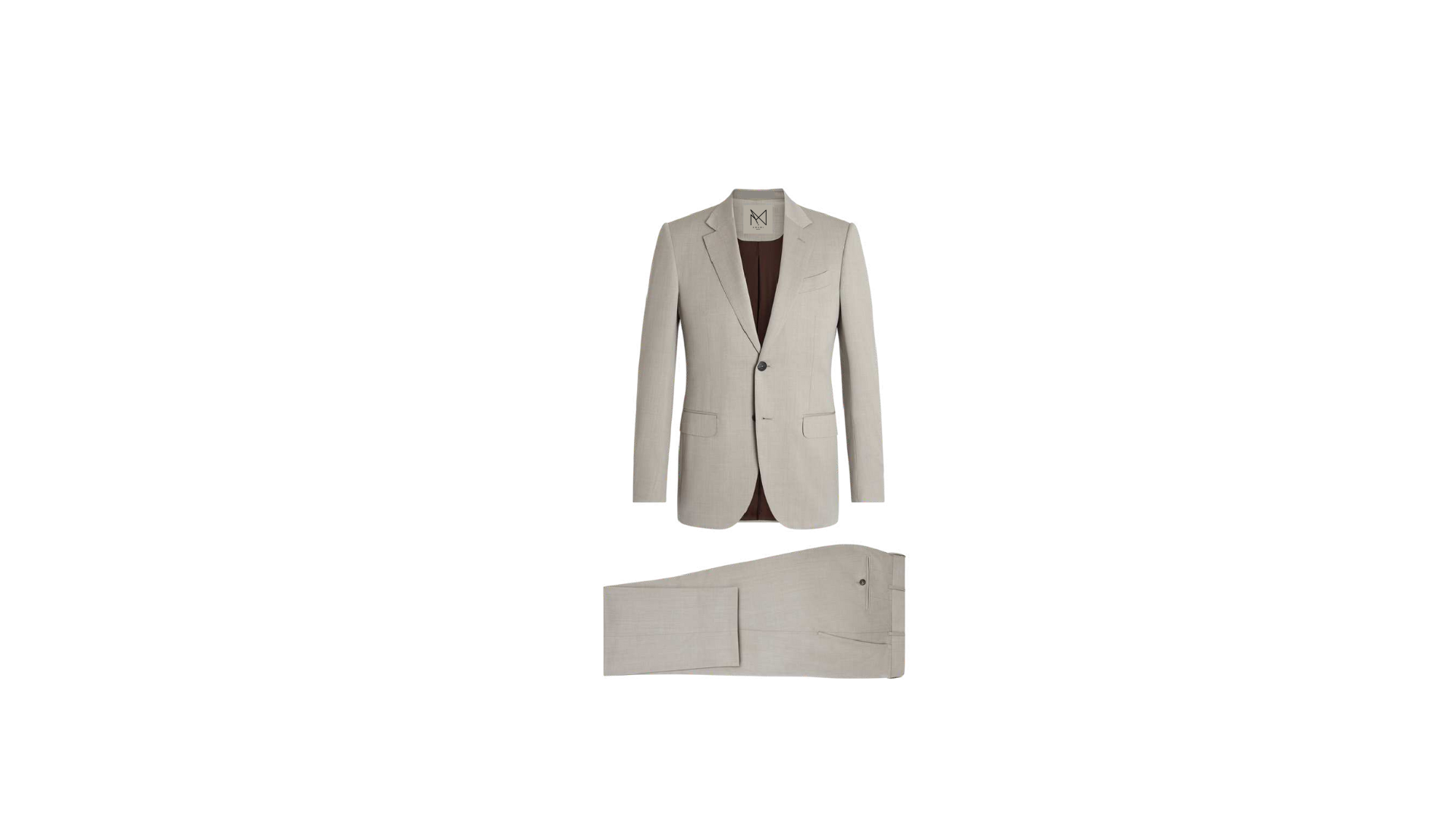 Costume sur-mesure beige clair